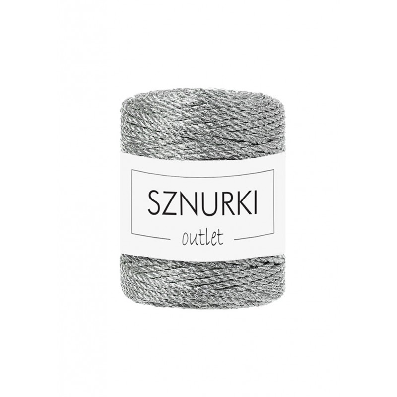 Srebro sznurek skręcany 3ply 50 m 3mm OUTLET Srebro sznurek skręcany 3ply 50 m 3mm OUTLET