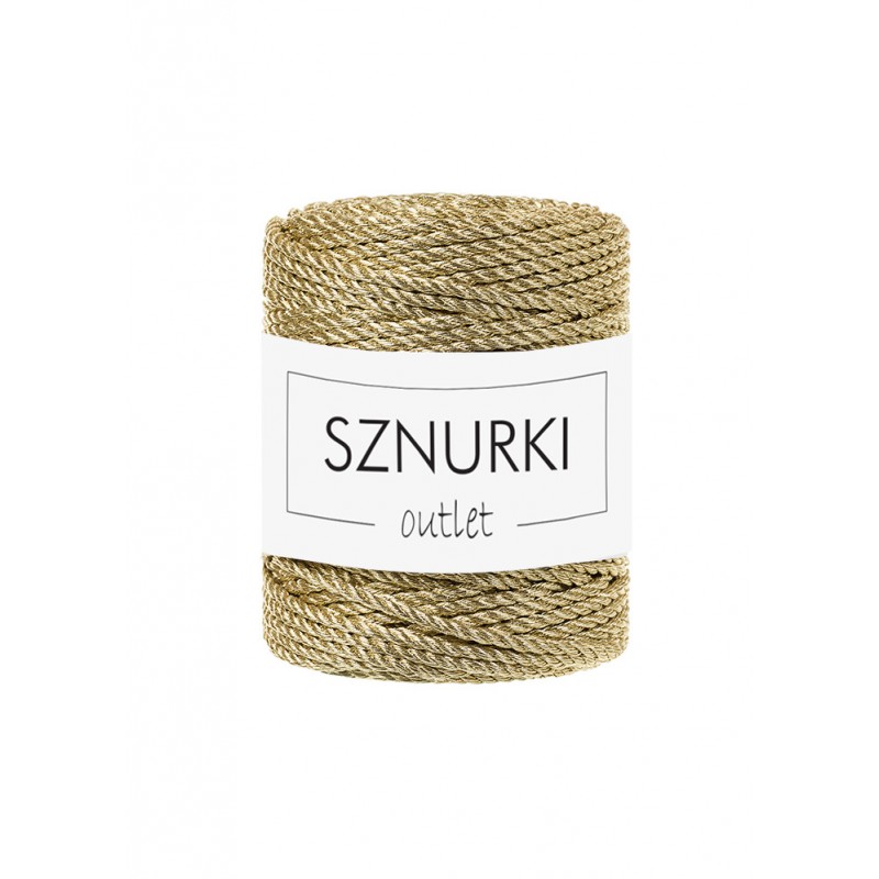 Złoto sznurek skręcany 3ply 50 m 3mm OUTLET Złoto sznurek skręcany 3ply 50 m 3mm OUTLET