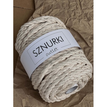 Naturalny z nitką sznurek skręcany 3ply 30m 9mm OUTLET