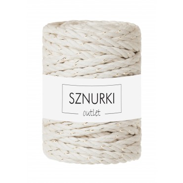 Naturalny z nitką sznurek skręcany 3ply 30m 9mm OUTLET