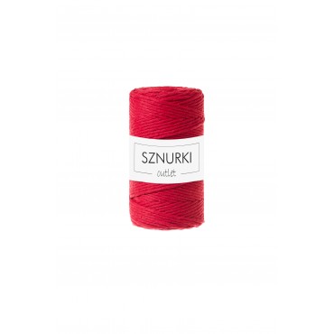 Red twisted macrame cord 3mm 100m OUTLET
