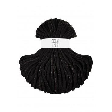 Golden Black braided cord with a gold thread 9mm 100m S