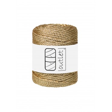 Satin Gold 3ply twisted cord 3mm 50m OUTLET