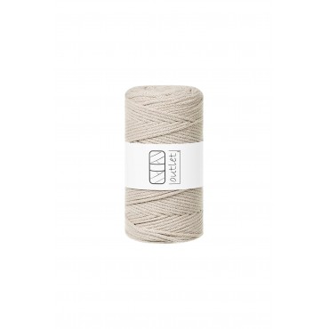 Beige braided cotton cord 3mm 100m OUTLET
