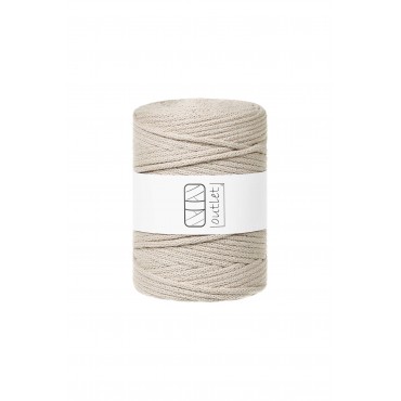 Beige braided cotton cord 5mm 100m