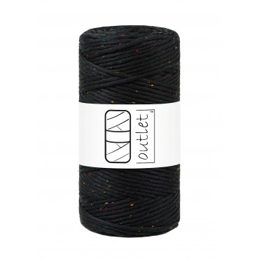 Cosmic Black Macrame Single Twisted Cord 3mm 100m OUTLET
