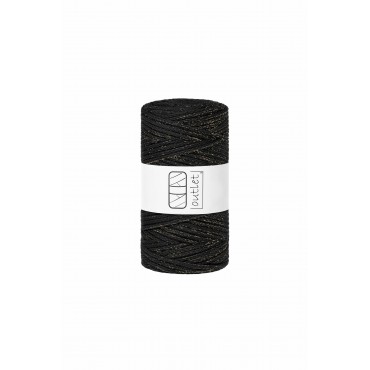 Golden Black braided cotton cord 5mm 100m OUTLET