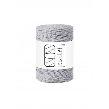 Light Grey 3ply twisted macrame cotton cord 1,5mm 100m OUTLET