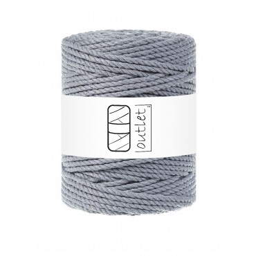 Grey 3ply twisted macrame...