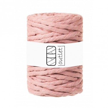 Perłowy Róż bawełniany sznurek skręcany do makramy 9mm 30m OUTLET