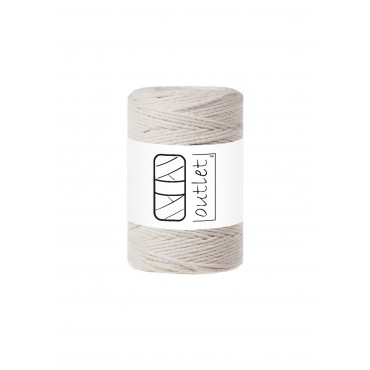Natural 3ply twisted macrame cotton cord 1,5mm 100m OUTLET