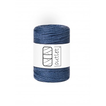 Marine Blue 3ply twisted macrame cotton cord 1,5mm 100m OUTLET