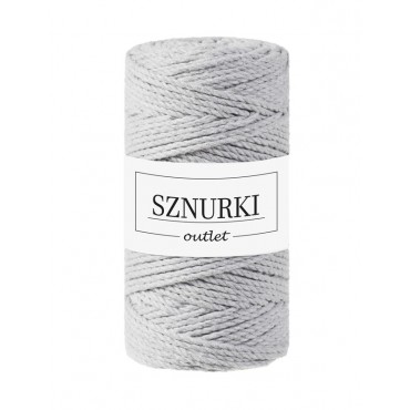 Jasny szary sznurek skręcany 3ply 100m 3mm