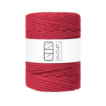 Red 3ply twisted macrame cotton cord 5mm 100m OUTLET