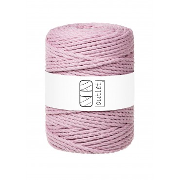 Dusty Pink 3ply twisted macrame cotton cord 5mm 100m OUTLET
