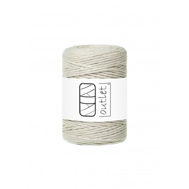 Light Beige twisted macrame cotton cord 1,5mm 100m OUTLET