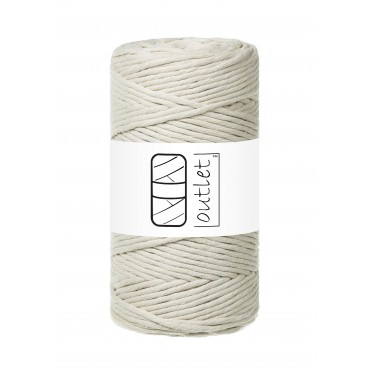 Light Beige twisted macrame cotton cord 3mm 100m OUTLET