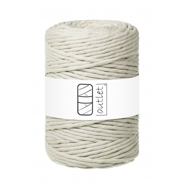 Light Beige twisted macrame cotton cord 5mm 100m OUTLET