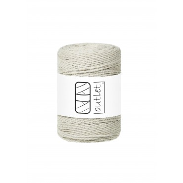 Light Beige cordoncino in cotone 3 fili per macramè 1,5mm 100m OUTLET