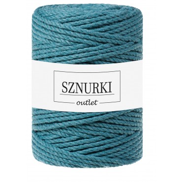 Turquoise 3ply twisted cord 5mm 100m OUTLET