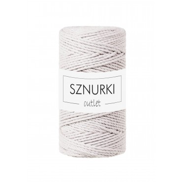 Grey White 3ply twisted cord 3mm 100m OUTLET
