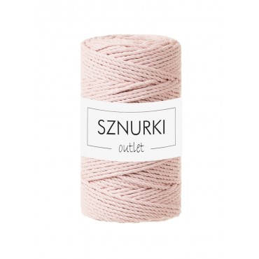 Powder Pink 3ply twisted cord 3mm 100m OUTLET